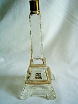 Vintage Eiffel Tower Empty Glass Perfume Bottle