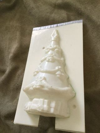 Vintage Large Candle & Plaster Mold - Soap Or Candle - Christmas Tree - 8.  5 "