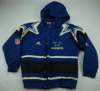 Rare Vtg Apex One Dallas Cowboys Pro Line Color Block Puffer Parka Jacket 90s S
