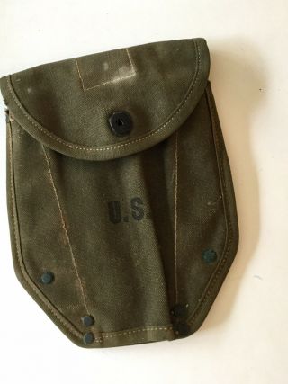 Vintage Us Military Green Canvas Entrenching Tool Pouch