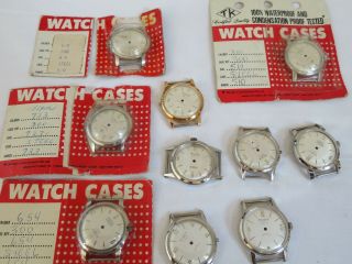 Watchmakers 10 Vintage Watch Cases & Dials Elgin,  Bulova,  Gruen