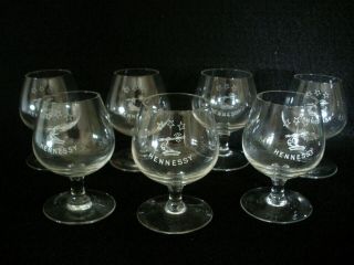Vintage Hennessy 3 Star Mini Brandy Cognac Tasting Snifters Set Of 7 Glass