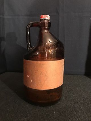 Vintage Farmhouse Laundry Room Clorox Brown Glass 1/2 Gallon Bottle Old B6o