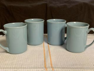 Four Vintage Corning 32 C6,  E6,  L6 Blue Replacement Coffee Mugs/tea/cups