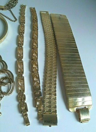 Bundle Gold Plated Gold Tone Chains Necklaces Bracelets Bangles Some Vintage 5