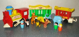 Vintage Fisher Price Circus Train With Four Animals & Four People