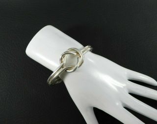 Vintage Taxco Mexico Solid 925 Sterling Silver Love Knot Bracelet Chunky 6 "