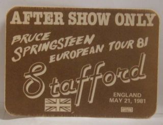 Bruce Springsteen - Vintage 1981 Cloth Tour Concert Backstage Pass