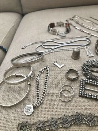 A Mixture Of Hallmark Silver And Marcasite Vintage And Modern Jewellery
