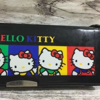 VTG 1989 Hello Kitty Color Block Double Sided Padded Pencil Box Sanrio 4