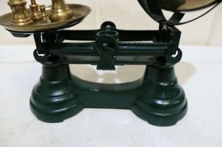 Vintage Bottle Green LIBRASCO Kitchen Scales inc Brass Pans & Bell Weights - 226 6