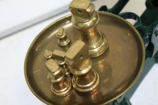 Vintage Bottle Green LIBRASCO Kitchen Scales inc Brass Pans & Bell Weights - 226 7