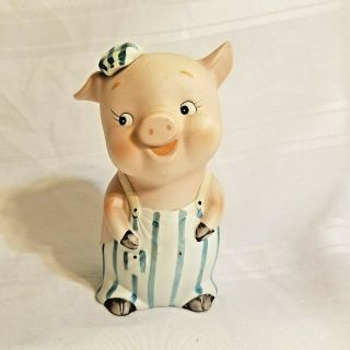 Vintage Lefton Piggy Bank Pig Ceramic Stopper Japan 5 "