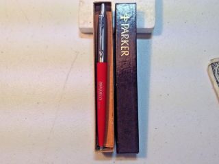 Vintage Parker Pen W/ Coca Cola Logo - Silver/red - Boxed Christmas - Office Gift