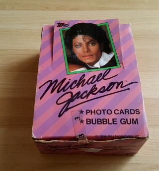 Vintage 1984 Topps Photo Cards & Bubble Gum Michael Jackson Full Box 36 Packs