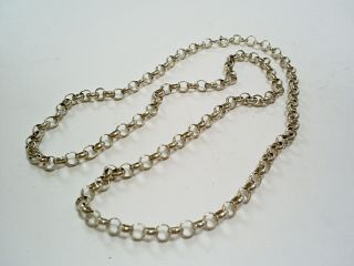 Lovely Vintage 23.  5 " Hm Sterling Silver 19 G Belcher Link Chain/a Ld London