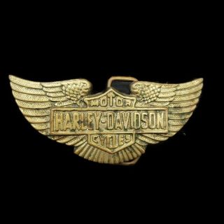 Vintage Harley Davidson Belt Buckle Solid Brass Baron Bbb 1978