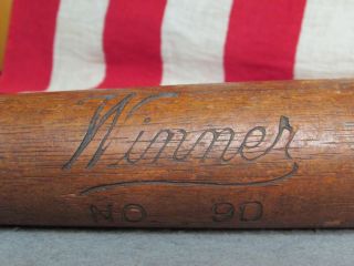 Vintage Winner Wood Baseball Bat No.  90 Antique 33 " Memorabilia Great Display