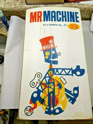 L022 Vintage Ideal Mr.  Machine Wind - Up Walking Talking Robot Toy W/ Box