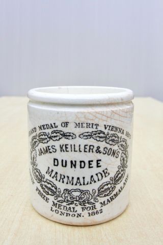 Vintage C1900s 1lb Squat James Keiller & Sons Dundee Marmalade Maling Pot Jar 2