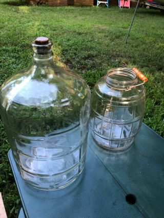 Vintage CRISA 5 Gallon 18.  9 L Embossed Glass Water Bottle Jug Carboy Mexico 2