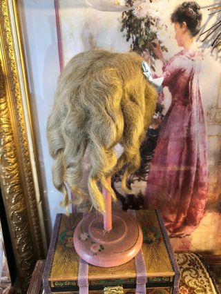 Antique Style Vintage Honey Blonde Mohair Doll Wig