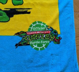 Rare VTG 1989 TMNT Teenage Mutant Ninja Turtles Collectible Beach/Bath Towel 4