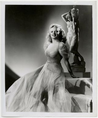 Hollywood Regency Glamour Girl Myrna Dell Vintage 1940s Portrait Photograph