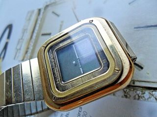 RARE Men ' s Vintage 1980 ' s Longines Swiss LCD Quartz Digital Watch 4 REPAIR 4