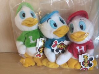 Huey,  Dewey & Louie Duck - Vintage Disney World 8 " Plush Bean Bag Stuffed Toys