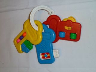 Vintage 1994 Fisher Price Baby Keys Toy 1084 5 " X 3 " Primary Color Plastic