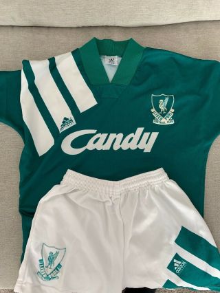 Vintage Liverpool 91/92 Away Football Shirt Jersey Adidas Candy 30 - 32 Shorts 28