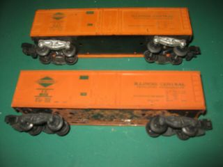 Vintage American Flyer Illinois Central Reefers W/knuckle Couplers