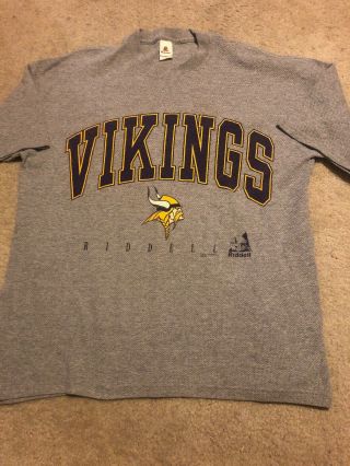 Vintage Minnesota Vikings T - Shirt 1996 Riddell Large