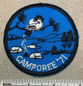Vintage 1971 Camporee Boy Scout Patch Bird Blue Generic Bsa Camp Camping Scouts