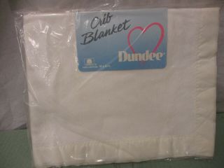 Vintage Dundee White Crib Blanket 40x45 Baby Soft Sleep Infant Cotton Cute