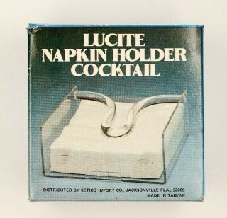 Vintage Clear Lucite Napkin Holder 70 