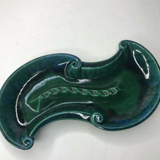 Royal Haeger Vtg Green Figure 8 Swirl Ashtray Ceramic Mcm Decor 1021 Usa