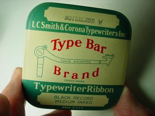 Vintage Smith & Corona Type Bar Brand Typewriter Ribbon Tin