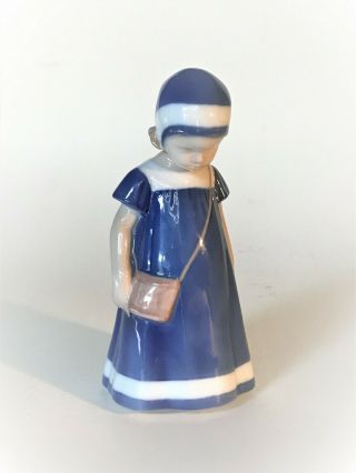 Vintage Bing & Grondahl B&g Porcelain Figurine 1574 Else In Blue Dress 6.  5 "