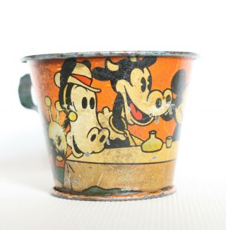 Vintage 1930s Disney Mickey Mouse Tin Litho Tea Cup By Rogelio Sanchis