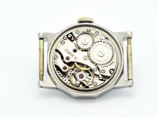 Vintage TECHNOS gilt dial,  steel Borgel decagonal case,  40 ' s men ' s watch 2