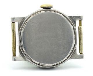 Vintage TECHNOS gilt dial,  steel Borgel decagonal case,  40 ' s men ' s watch 4
