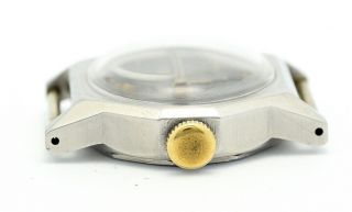 Vintage TECHNOS gilt dial,  steel Borgel decagonal case,  40 ' s men ' s watch 5