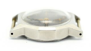 Vintage TECHNOS gilt dial,  steel Borgel decagonal case,  40 ' s men ' s watch 6