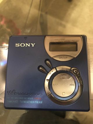 Vintage Sony Md Minidisc Walkman Recorder Mz - Nf610 With Am/fm Radio