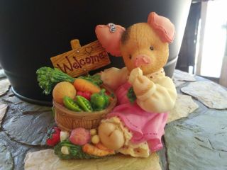 Enesco This Little Piggy Figurine Welcome To My Garden Of Eatin 1998 Edition Vtg