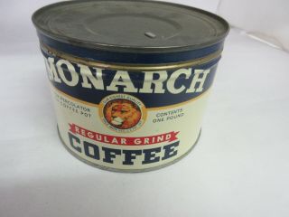 Vintage Monarch Coffee Tin Advertising Collectible 674 - E