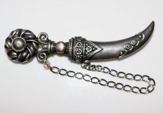 Nicely Detailed Vintage Sterling Silver Scabbard Sword Brooch - Circa 1940/50