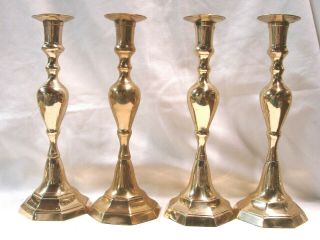 4 Vintage 12 " Brass Candle Holders / Candlesticks
